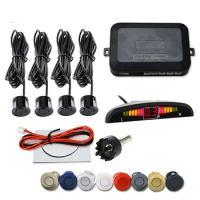 Car LED Parking Sensor Kit 4 Sensors 22mm Reverse Radar Sound Alert Indicator System