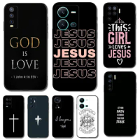 Black Tpu Case For Vivo Y85 Y89 Y91C Y90 Y91i Y91 Y95 Y93 Y93S 5G Y83 T1X 4G Back Cover Christian Bible Jesus