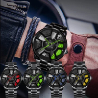 Hip hop Watch Fashion Brand watches Men's Advanced design Seiko Quartz wristwatches Stainless steel Watch luxury Gift men clock
