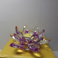 熱銷款9K水晶玻璃蓮花燭台酥油燈擺件(紫色)