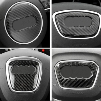 Steering Wheel Carbon Fiber Sticker 2016 Soft Design Car Styling Emblem For Audi A1 A3 A4 A5 A6 A7 A8 Q3 Q5 Q7 3D
