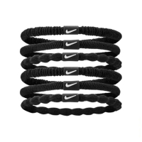 【NIKE 耐吉】FLEX 6入組髮圈髮帶 黑色 吸汗瑜珈髮帶 髮飾手環髮箍 慢跑步籃球排球桌球(N1009194091OS)
