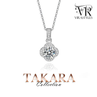 VRS.สร้อยคอเงิน92.5ชุบทองคำขาว ความยาว16-18นิ้ว  พร้อมจี้ น้ำหนัก1.0ct Collection “Takara”Necklace