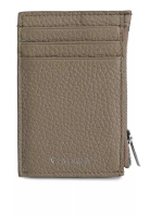 CALVIN KLEIN Leather N/S Zip Card Case - Calvin Klein Accessories