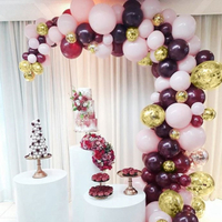 酒紅色系氣球鍊套組 氣球 DIY 裝飾 生日派對 婚禮 會場佈置 情人節 慶生