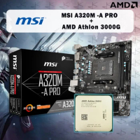 AMD Athlon 3000G CPU + MSI A320M-A PRO Motherboard Suit Socket AM4 CPU and Motherbaord Suit All new / no fan