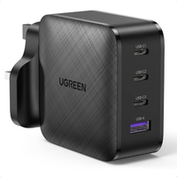 ที่ชาร์จ UGREEN 65W USB C ปลั๊ก 4 พอร์ต GaN Type C ชาร์จเร็ว รองรับ PD 65W/45W สำหรับ Pro/Air Dell X