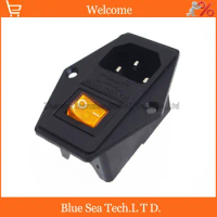 3 in 1 Rocker switch with light Yellow,AC-01A fuse power socket Plug 3 Pin 15A 250V with Fuse Block + 10A Fuse