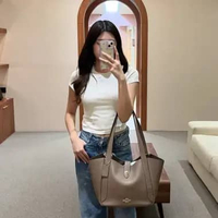 Tas COACH HADLEY TURNLOCK GHW DARK STONE TAUPE TOTE BAG 100% ORIGINAL 21X13X24CM