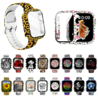 Case+Bands for Apple Watch 44mm 42mm 38mm 40mm Band Screen Protector Cover, Glass+Silicone Wristband Strap for iWatch SE 123456