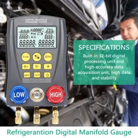 Digital Vacuum Pressure Meter Pressure Gauge Refrigeration Manifold Tester Meter Temperature Tester Digital Manifold Gauge Meter