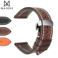 Luxury Handmade Watch Band Genuine Cow Leather Watch Strap With Butterfly Buckle Bracelet For Hamilton SEIKO Citizen Watchbands