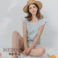 現貨【MEDUSA 曼度莎】夏日蕾絲繡花小傘襬上衣（M-XL）｜女上衣 休閒上衣 無袖上衣
