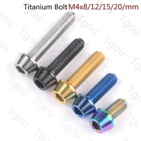 Tgou Titanium Bolt M4x8/12/15/20mm Allen Key Taper Head Bolt Screw for Bicycle