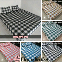 sprei set motif kotak kotak gingham ukuran 90,100,120,140,160,180,200 termurah terlaris Katun