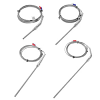 2m K Type Thermocouple Probe 50mm/100mm/150mm/200mm Stainless Steel Thermocouple 0-400℃ Temperature Sensor