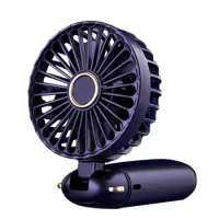 Portable Fan USB Handheld Fan With LED Power Display 90 Degree Foldable 5 Speeds Quiet Mini Fan For Girls Women Home Travel Use