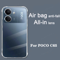 Transparent Case For Xiaomi POCO C65 case 5g Silicone Full Cover 13C funda cases 6.74" for Redmi 12C 10C back Airbag Shockproof
