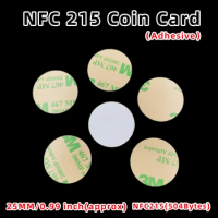5/15pcs Nt/ag215 Coin TAG Key 13.56MHz NT/AG 215 Card Label RFID 504Bytes Labels 14443A 25mm diameter NFC Coin Tags Adhesive
