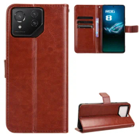 For ASUS ROG Phone 8 Luxury Leather Flip Wallet Phone Case For ASUS ROG Phone 8 Pro Case Stand Function Card Holder 5G