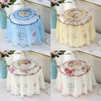 Flower Printed Rice Cooker Lace Dust Covers Oil-proof Antifouling Kitchen Appliances Accessories European Pastoral Style Round