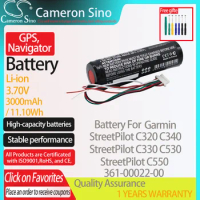 CameronSino Battery for Garmin StreetPilot C320 C340 C330 C530 C550 fits Garmin 361-00022-00 GPS, Navigator battery 3000mAh