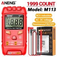 ANENG M113 Digital Multimeter AC/DC Voltage Current Meter with NCV Data Hold 1999 Counts Auto Ranging Resistance Electronic Tool