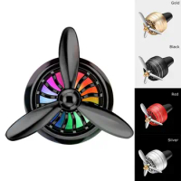 Interior Air Force Propeller Shape LED Light Car Perfume Air Freshener Aromatherapy Odor Removal