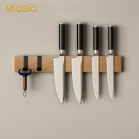 磁吸刀架 磁性刀架 刀具收納 實木磁吸刀架磁力置物架廚房用品磁性刀座壁掛式橡膠木掛桿『ZW5678』