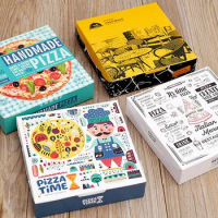 6/8INCH Pizza BOXES Takeaway fast Food PIZZA Cake Lunch Box Packing Paper Box 100pcs/lot Free shipping