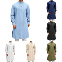 Gaya Fesyen Baju Muslim Lelaki Panjang Mudah Bergaya Jubah untuk Lelaki dewasa thobe ash blue mekah