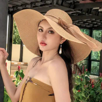 Women Hat Foldable Summer Straw Hat For Beach Travel Visors Female Face Protection UV Cut Bucket Cap Girl Sun Panama Wholesale