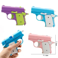 1Pcs 3D1911 Model Toy Gun Pistols for Boys Kids Bullets No Fire Rubber Band Launcher Gift Print Gravity Cub Jump Carrot Knife
