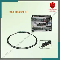 Mainan kereta api rail king 13 pcs elektrik classic train locomotif Kreta Jalur Rel railway