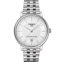 TISSOT 天梭 官方授權CARSON 都會品味紳士機械錶(T1224071103100)40mm