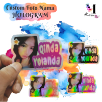 STIKER Custom NAMA Dan foto FREE design WATERPROOF HOLOGRAM ples LAMINATING