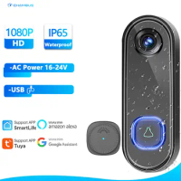 TUYA Video Doorbell Camera P2P WiFi Video Door Phone Intercom 1080P Two-Way Audio Smart Door Bell Google Home Alexa Doorbell