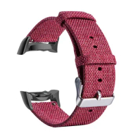 Premium Nylon Watch Band Strap For Samsung Gear Fit2 Sm-R360 Sm-R365 Pro Rose Red