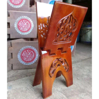 Rekal ngaji meja Alquran motif iqro jepara Square Dapat dilipat Kaki Silang