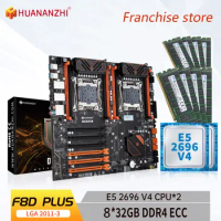 HUANANZHI-placa base X99 F8D PLUS LGA 2011-3 XEON X99 con Intel E5 2696 V4 * 2 con 8x32G DDR4 RECC, kit combinado de memoria