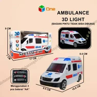 Mainan Mobil Ambulance Hospital Polisi Fire Rescue Ambulans Bump and Go Ambulance (Besar)