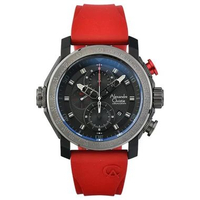 Alexandre Christie AC 6565 MC Chronograph Rubber Strap Men's Watches RED