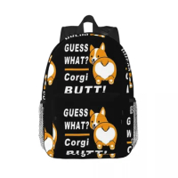 Guess What Corgi Butt! Backpacks Teenager Bookbag Casual Students School Bags Laptop Rucksack Shoulder Bag Large Capacity