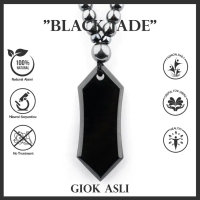 Kalung Liontin Pria Batu Black Jade Natural Giok Hitam