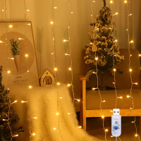 【北熊の天空】LED窗簾燈串 3*3米 窗簾燈 非銅線燈串(氣氛燈 求婚告白佈置 串燈 燈飾 聖誕節佈置 交換禮物)