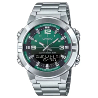 【CASIO 卡西歐】十年電力數位雙顯鋼帶男錶(AMW-870DA-3A)