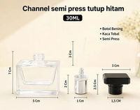 Botol Kosong Chanel Pendek 30ml Tutup Hitam Type Semi pres/Pakai alat/Bottle Parfume/Harga 1lusin(12