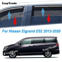 For Nissan Elgrand E52 2012-2020 Magnetic Car Sunshade Sun Visor Mesh Curtains Side Window Sunscreen Heat Insulation Sunshield