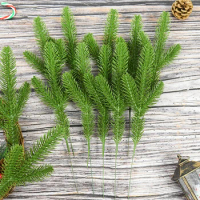 10Pcs Christmas Decoration Pine Needle Berry Artificial Plant Christmas Flowers Wreath Decor Navidad New Year Gift 2024