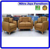 Sofa Sett 211 Retro Bahan Kain Kanvas Nyaman Dan Kokoh